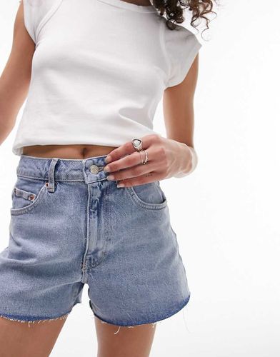 Short mom en jean stretch confortable - délavé - Topshop - Modalova