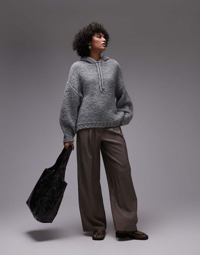 Sweat à capuche en maille mélangée de qualité supérieure - Topshop - Modalova