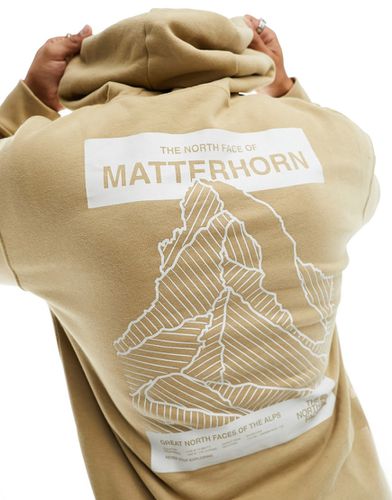 Matterhorn - Sweat à capuche en polaire avec imprimé au dos - Taupe - The North Face - Modalova