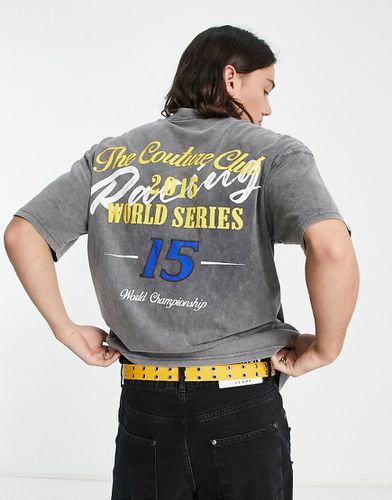 T-shirt décontracté à imprimés World Series placés - Gris délavé - The Couture Club - Modalova