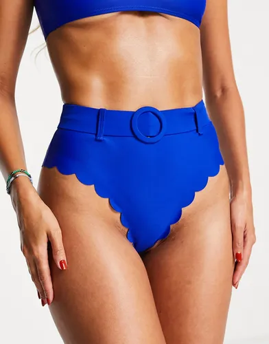 Crete - Bas de bikini taille haute festonné - cobalt - The Frolic - Modalova