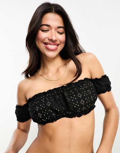 Mystic - Haut de bikini en broderie anglaise à épaules dénudées et volants - The Frolic - Modalova