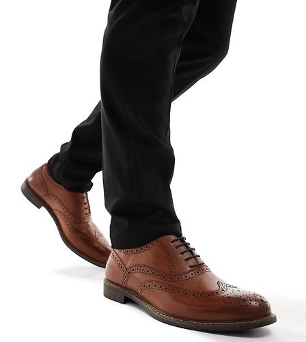 Thomas Crick - Chaussures richelieu larges élégantes en cuir - Fauve - Thomas Crick Wide Fit - Modalova