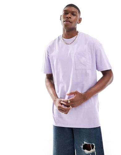 T-shirt oversize avec poche à broderie rose - Lavande - Threadbare - Modalova