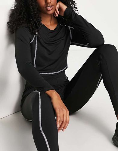 Threadbare - Fitness - Crop top d'ensemble de sport à coutures apparentes - Threadbare Plus Fitness - Modalova