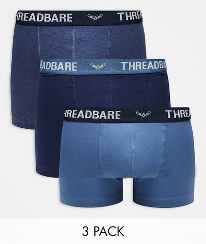 Threadbare - Lot de 3 boxers - Bleu - Threadbare - Modalova