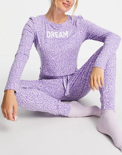 Pyjama avec top manches longues imprimé Dream et jogger - Threadbare - Modalova