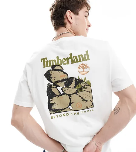 T-shirt oversize avec large imprimé rochers au dos - Blanc - Timberland - Modalova