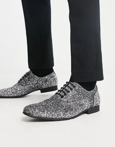 Chaussures Oxford cloutées à lacets - Argent pailleté - Truffle Collection - Modalova