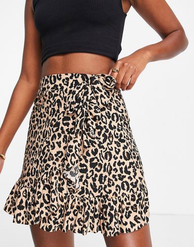 Mini-jupe portefeuille - Imprimé léopard - Trendyol - Modalova