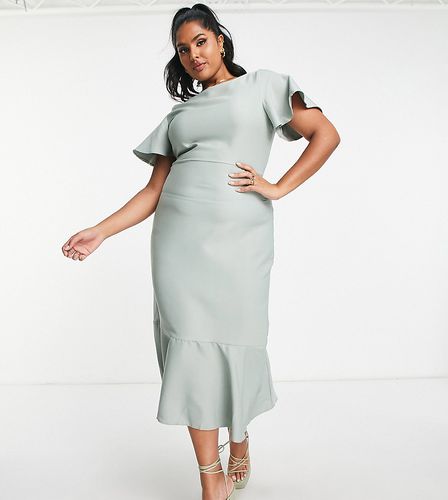 Robe mi-longue à manches évasées - Menthe - Trendyol Plus - Modalova