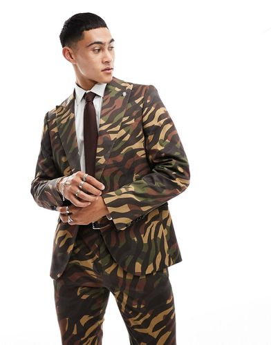 Gables - Veste de costume tigrée camouflage - Marron - Twisted Tailor - Modalova