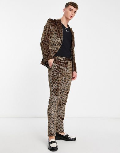 Varane - Pantalon de costume slim à imprimé géométrique et logo - Twisted Tailor - Modalova