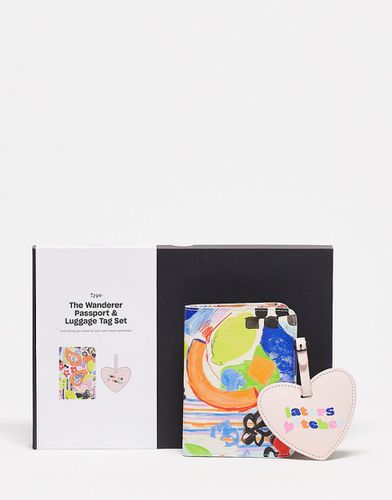Kit passeport et étiquette à bagages laters bitches » à imprimé fruits abstraits - Typo - Modalova