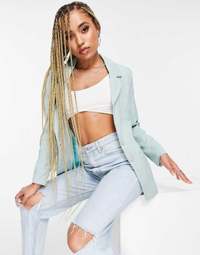 Blazer à boutonnage simple - Bleu - Unique21 - Modalova
