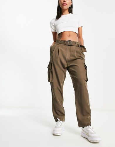 Pantalon cargo à ceinture - Kaki - Urban Revivo - Modalova