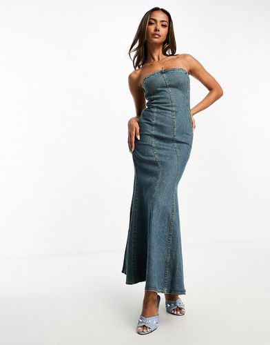 Robe longueur mollet bandeau en jean avec coutures - moyen - Urban Revivo - Modalova