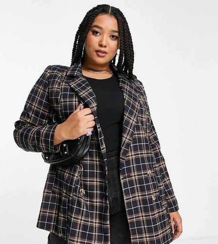 Urban Threads Plus - Blazer d'ensemble à boutonnage simple et carreaux - Urban Threads Curve - Modalova