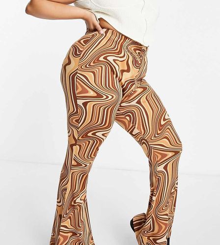 Urban Threads Plus - Pantalon évasé à imprimé tourbillons - Urban Threads Curve - Modalova
