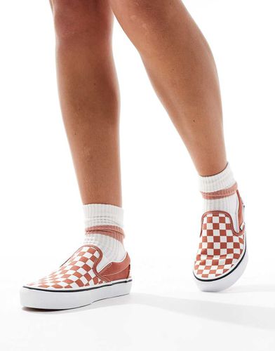 Classic - Baskets à enfiler avec motif à damier - brûlé et blanc - Vans - Modalova