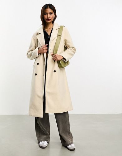 Manteau long à double boutonnage - Crème - Vero Moda - Modalova