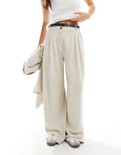 Aware - Pantalon de costume d'ensemble plissé - Taupe - Vero Moda - Modalova