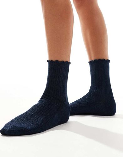 Chaussettes pailletées avec bord à volants - Vero Moda - Modalova