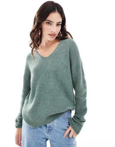 Pull en maille légère à col en V - chiné - Vero Moda - Modalova