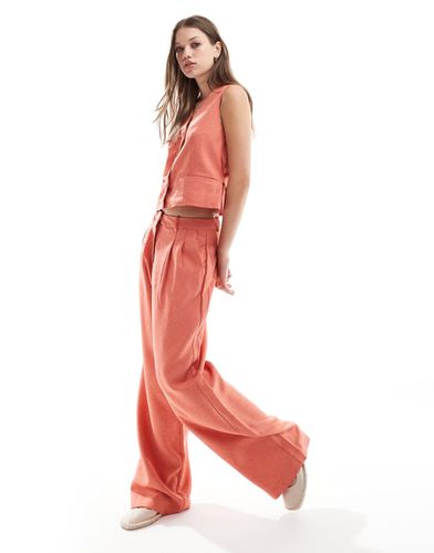 Pantalon d'ensemble coupe dad ajustée - Terracotta - Vero Moda - Modalova