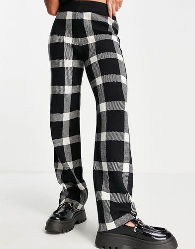 Pantalon d'ensemble en maille à carreaux - Noir et blanc - Vero Moda - Modalova