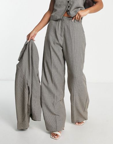 Pantalon d'ensemble large à motif pied-de-poule - Neutre - Vero Moda - Modalova