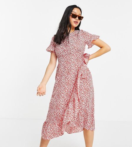 Robe rétro mi-longue à volants et imprimé à pois - Vero Moda Petite - Modalova