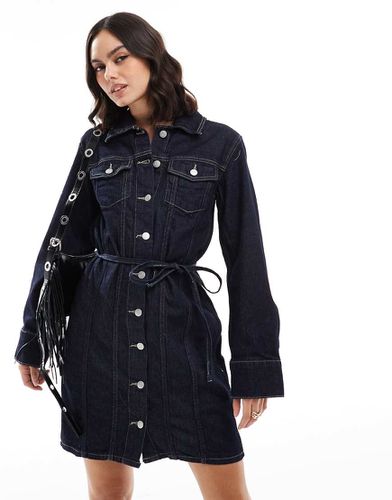 Robe courte boutonnée en jean - foncé - Vero Moda - Modalova