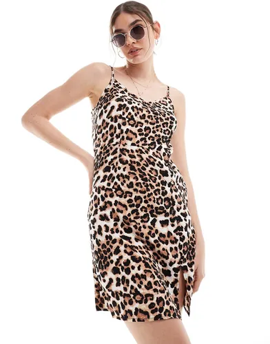 Robe caraco fendue à imprimé léopard - Vero Moda - Modalova