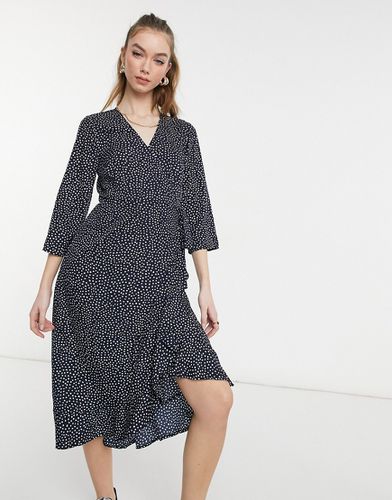 Robe portefeuille mi-longue - Marine à pois - Vero Moda - Modalova