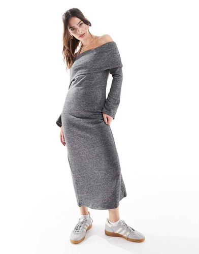 Robe ultra douce longueur cheville à épaules dénudées - foncé chiné - Vero Moda - Modalova