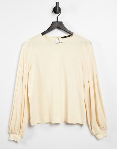 Sweat doux à manches volumineuses - Crème - Vero Moda - Modalova