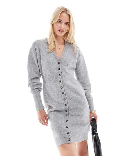 Robe courte boutonnée en maille - clair chiné - Vero Moda Tall - Modalova