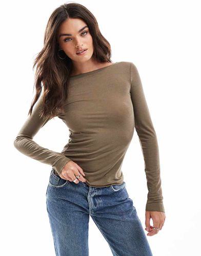 Top effet seconde peau en jersey - Olive - Vero Moda - Modalova