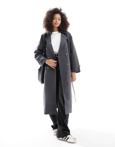 Trench-coat long avec ceinture - asphalte - Vero Moda - Modalova