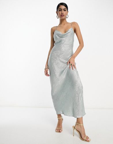 Robe caraco longue lacée dans le dos style glamour - Argenté métallisé - Vila - Modalova
