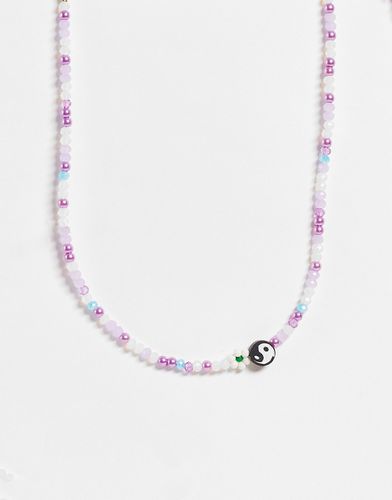 Collier avec perles yin yang et fleurs - Vintage Supply - Modalova