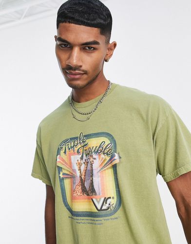 T-shirt imprimé Safari Triple Trouble et TV - Vert - Vintage Supply - Modalova