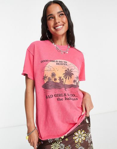 T-shirt oversize avec imprimé Bahamas - délavé - Vintage Supply - Modalova