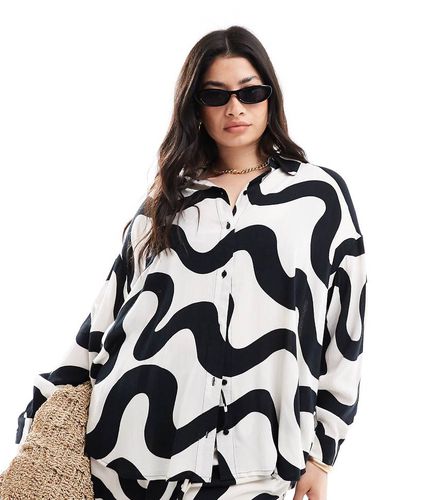 Chemise d'ensemble oversize effet froissé - Monochrome - Yours - Modalova