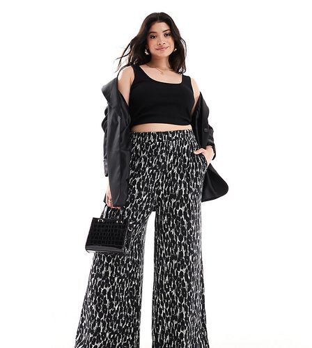 Pantalon ample à imprimé léopard - Noir et blanc - Yours - Modalova