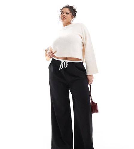 Pantalon ample avec cordon de serrage contrastant à la taille - Yours - Modalova