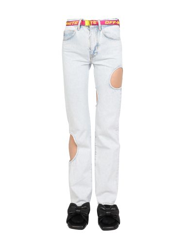 Off-white hole baggy jeans - off-white - Modalova