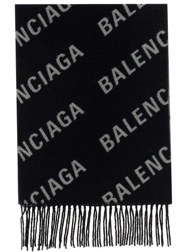 Balenciaga wool scarf with logo - balenciaga - Modalova