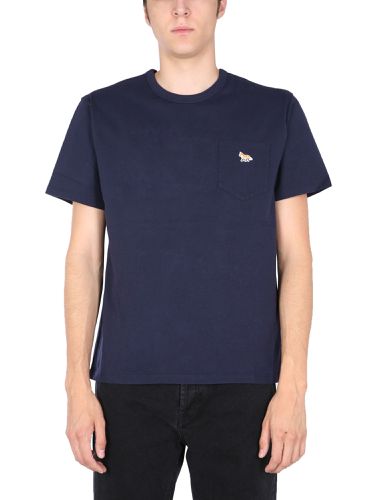 T-shirt with "fox" patch - maison kitsuné - Modalova